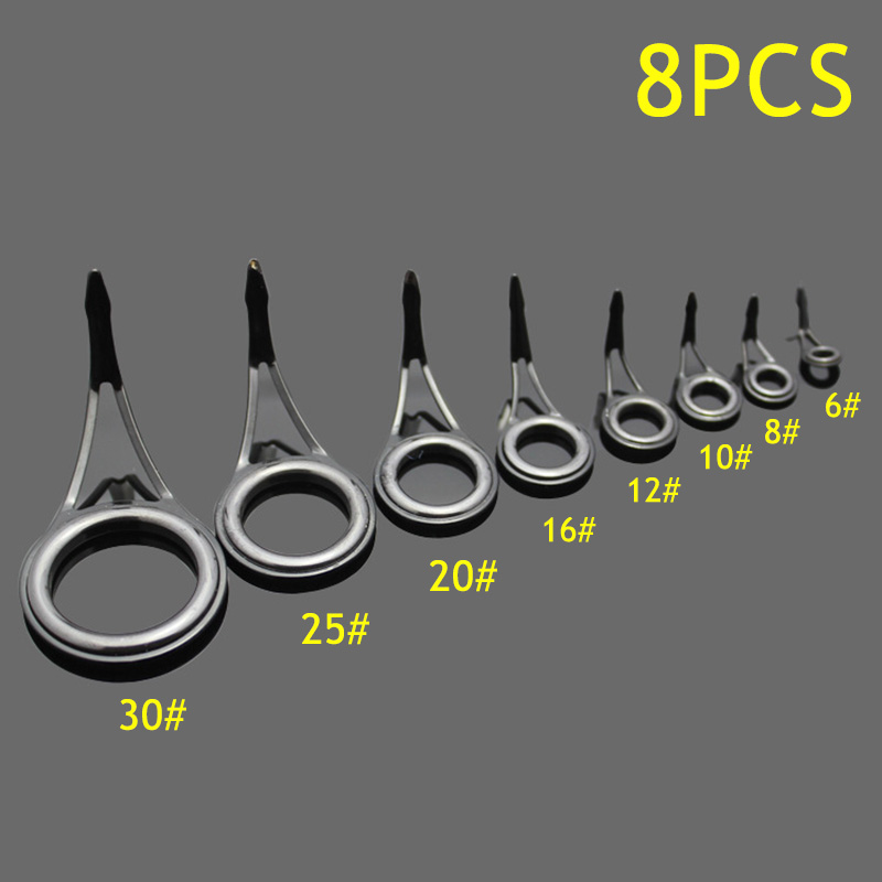 Fishing Rod Building Kit - 8 peças de anéis guia para
