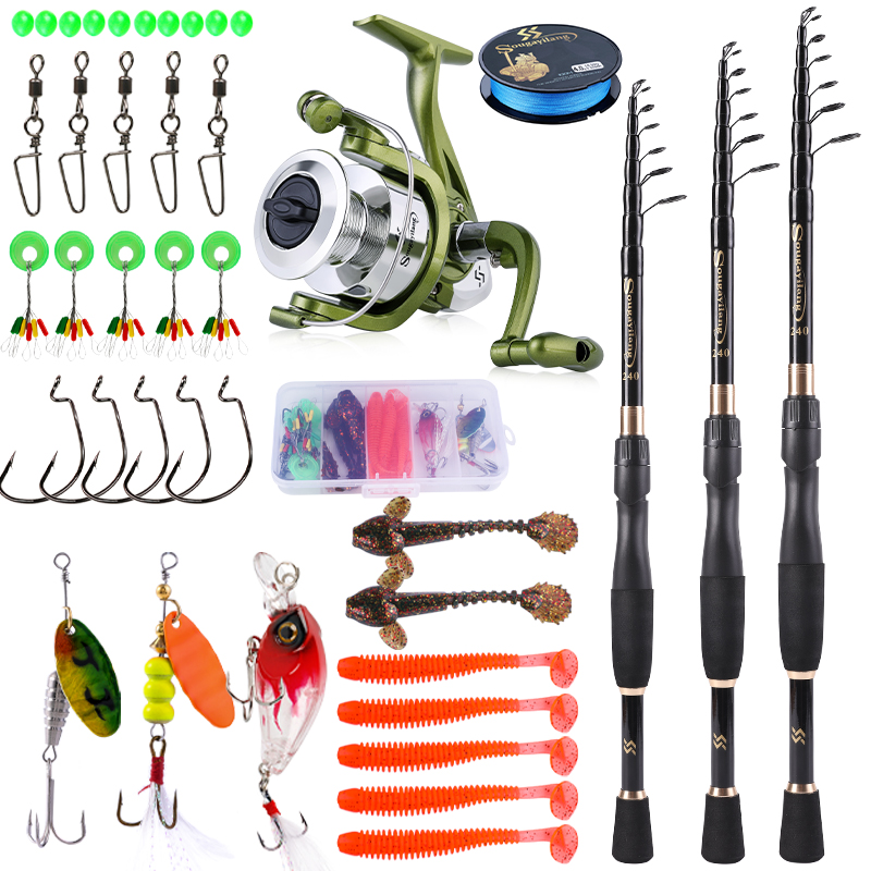 Fishing Rod Combo - Sougayilang Telescópica Combo Pesca, Fibra De