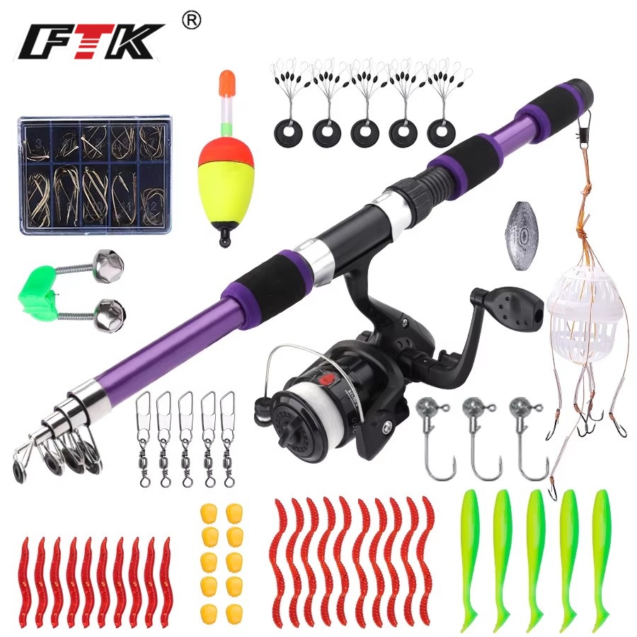 Fishing Rod Spinning - Ftk 1.8m portátil fiação vara de